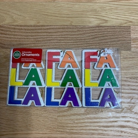 Fa La La Christmas Ornaments Rainbow LGBTQIA Colorful NEW 3 Pack - Picture 2 of 3